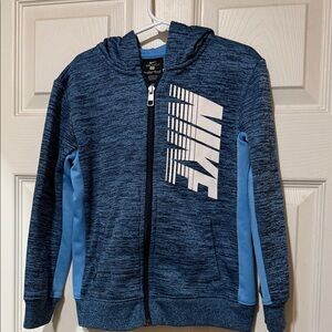 Nike Kids Heathered Blue Zip-Up Hoodie